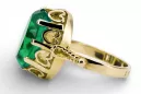 14K Yellow gold Emerald Ring Vintage style vrc134y